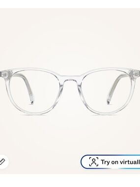 Warby parker Durand glasses in crystal.